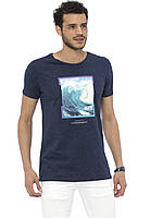 Синя чоловіча футболка LC Waikiki/ЛС Вайки з картинкою на грудях