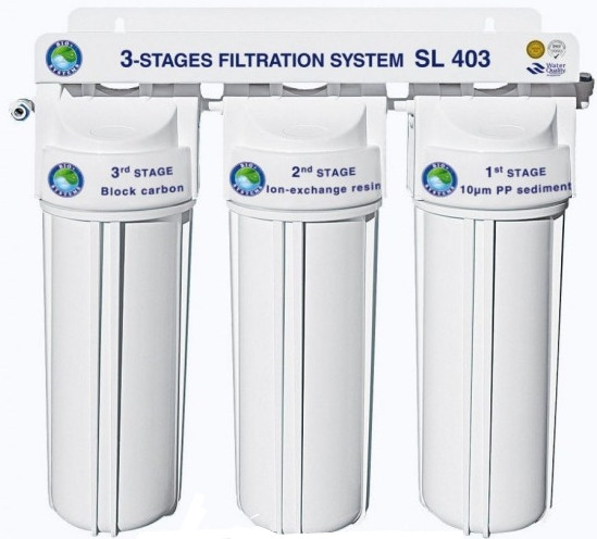 Система 3-х ступінчастого очищення води "Bio+Systems" SL 403 (очищення+пом'якшення) з краником на мийку