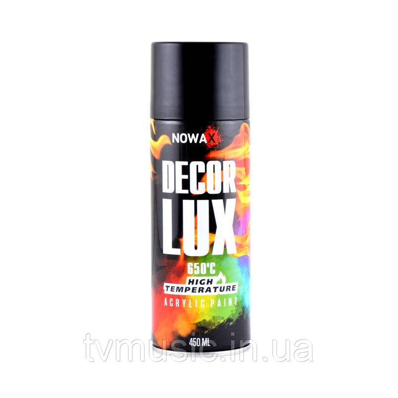 Высокотемпературная акриловая краска Nowax Decor Lux RAL 9005 650°C Черный 450 мл - фото 1 - id-p576993544