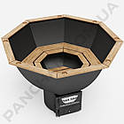 Чан малий для купання залізний із топкою й оздобленням ясень, фото 4