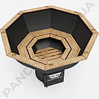 Чан малий для купання залізний із топкою й оздобленням ясень, фото 2