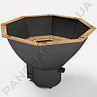 Чан малий для купання залізний із топкою й оздобленням ясень, фото 3