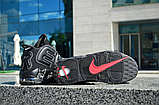 Чоловічі Кросівки Nike X Supreme Air More Uptempo "Triple Black", фото 8