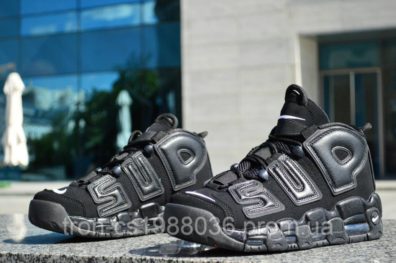 Чоловічі Кросівки Nike X Supreme Air More Uptempo "Triple Black"