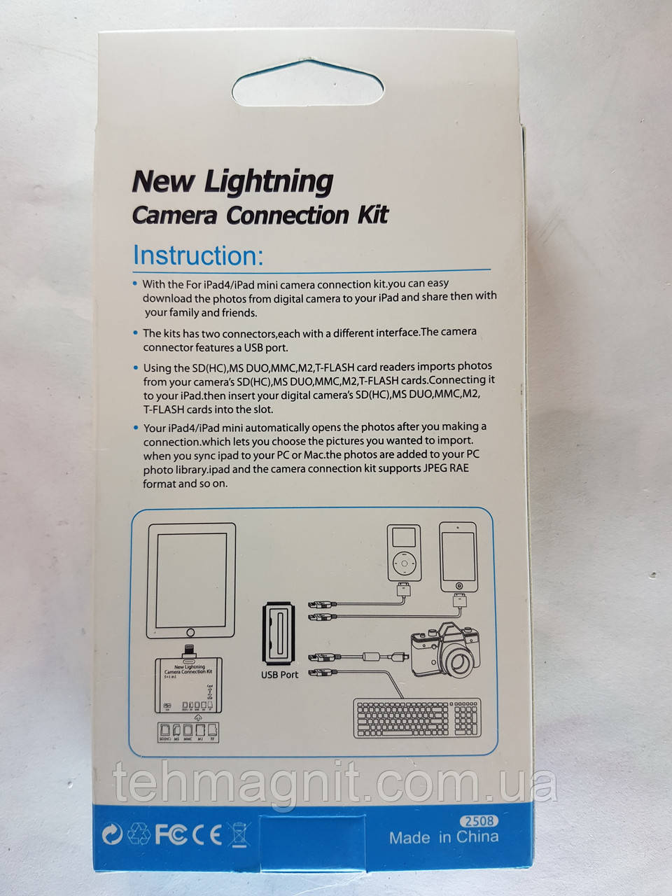 Адаптер кардридер Camera Connection Kit для iPhone 5 5S / iPad Air / iPad mini - фото 5 - id-p577113504