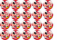 Вафельна картинка для кексиків, мафінів, капкейків "Мінні Маус", (лист А4, товщина 0.3 мм)
