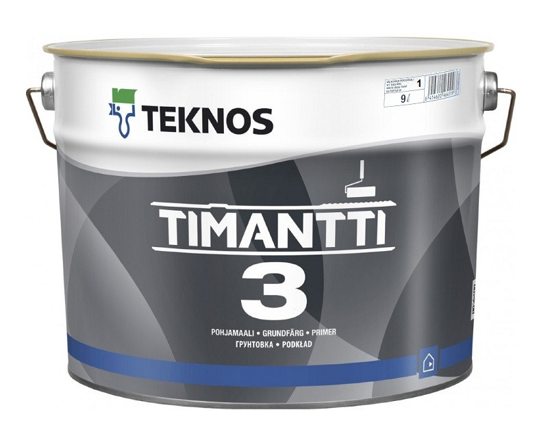Краска для влажных помещений TEKNOS TIMANTTI 3 антисептическая белая (база 1 9л - фото 2 - id-p261943780