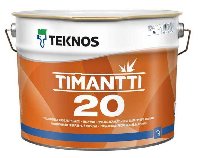 Краска для влажных помещений TEKNOS TIMANTTI 20 антисептическая транспарентная (база 3) 9л - фото 2 - id-p577142357