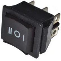 Переключатель клавишный KCD-4 широкий возвратный I-O-II,ON)-OFF-(ON) черный - фото 1 - id-p226671585