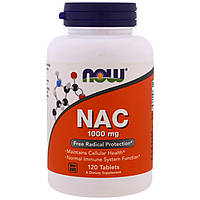 NAC (N-ацетил-L-цистеїн) Now Foods, 1000 мг, 120 таблеток