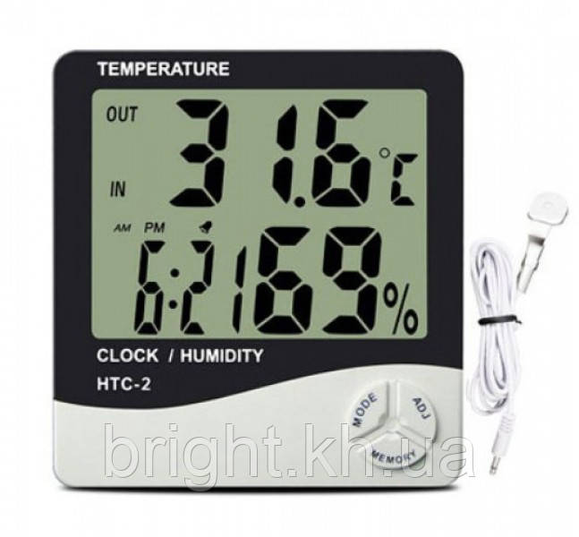 Цифровий термометр-гігрометр HTC-2 Original з виносним датчиком температури