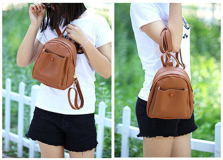 Дівчачий міський рюкзак з кнопкою, фото 1