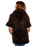 Норковий кожушок 46-50рс капюшоном із норки 75 см довжина 46/48р, фото 5