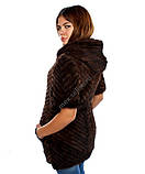 Норковий кожушок 46-50рс капюшоном із норки 75 см довжина 46/48р, фото 3