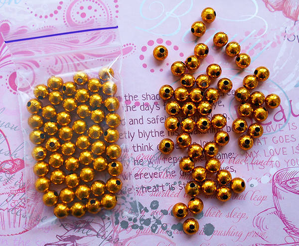 

Бусина 6мм золотиста гальванізована (50шт), №03