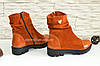 Черевики жіночі замшеві з рудою замші та шкіри, фото 3