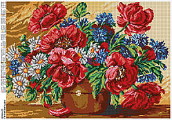 Схема для вишивання бісером на атласі Маки