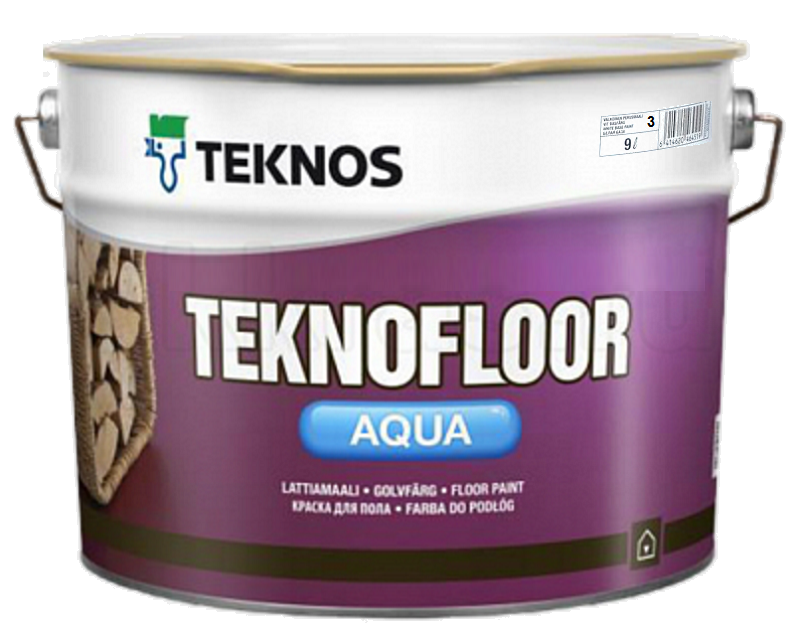 Эмаль акриловая TEKNOS TEKNOFLOOR AQUA для пола транспарентный (база 3) 9л - фото 2 - id-p577693662