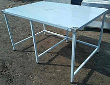 Стіл виробничий з нержавіючої сталі з бортом і без полиці, фото 5