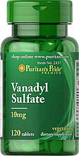 Puritan's Pride Vanadyl Sulfate 10 mg 120 Tablets