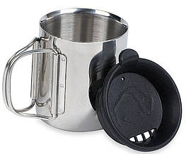 Термокружка с крышкой Tatonka Thermo 250 на 0.25 л из нержавеющей стали, цвет черный/стальной TAT 4080.000