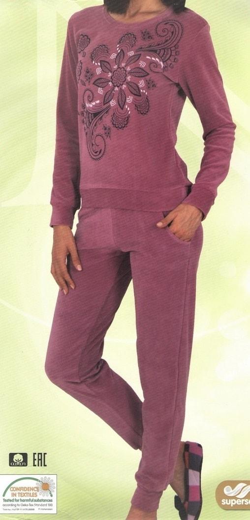 Жіночий велюровий костюм із візерунком, фото 1