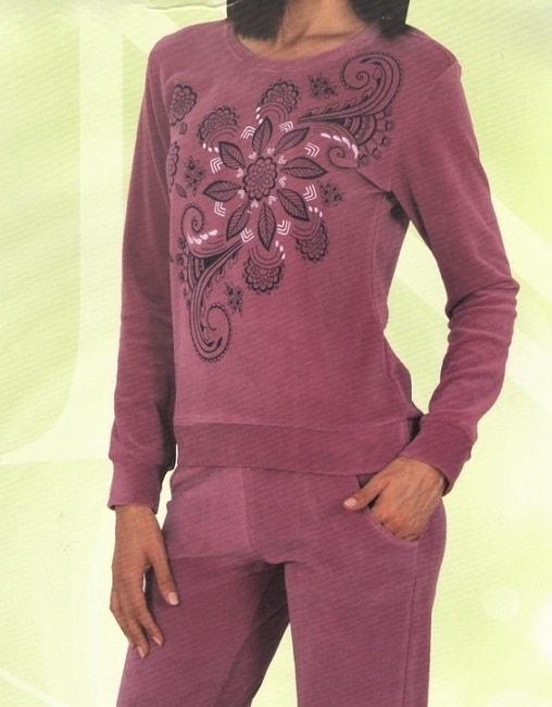 Женский велюровый костюм с узором купить в Украине