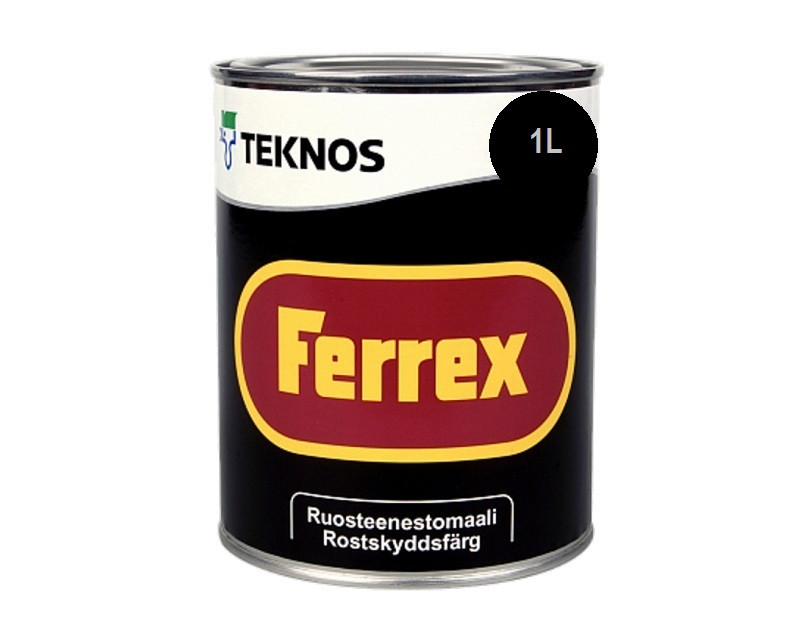 Эмаль алкидная TEKNOS FERREX антикоррозионная черная 1л - фото 2 - id-p263785408