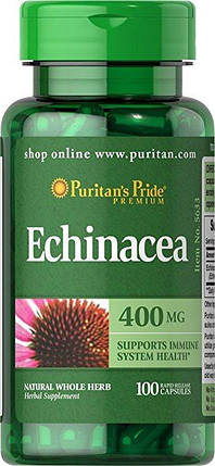 Ехінацея, імунітет, Puritan's Pride Echinacea 400 мг 100 капсул, фото 2