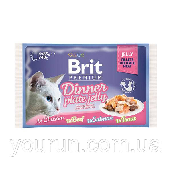 Brit Premium Dinner Plate Jelly Вологий корм Обідня тарілка шматочки в желе