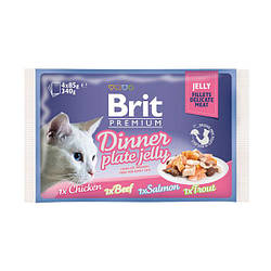 Brit Premium Dinner Plate Jelly Вологий корм Обідня тарілка шматочки в желе