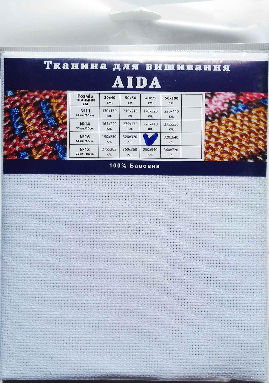 Канва AIDA PREMIUM №16 Біла 40х75 (Південна Корея), фото 1