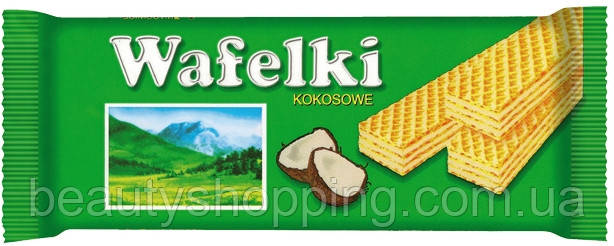 Wafelki kokosowe вафли с кокосовым вкусом 80g Польша (ID#578034353 ...