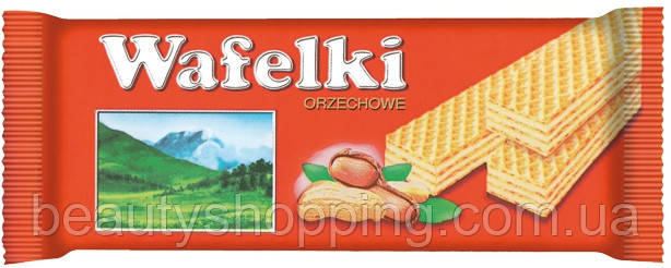 Wafelki orzechowe вафлі зі горіховим смаком 80g Польща