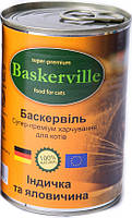 598463 Baskerville Cat Індичка з яловичиною, 400 г