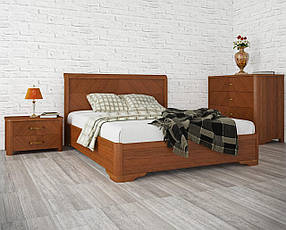 Ліжко дерев'яна Мілена з інтарсією Олімп