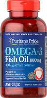 Риб'ячий жир, Омега-3, Puritan's Pride Omega-3 1000 мг капсул 250