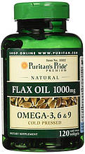 Лляна олія, Puritan's Pride flaxseed oil 1000mg 120 softgels