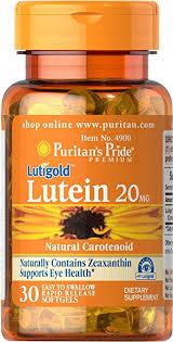 Вітаміни для очей, лютеїн, Puritan's Pride Lutein 20 mg with Zeaxanthin 30 Softgels 04.21 рік