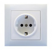 Розетка RH VELENA одинарна внутр. c/з термопласт біл/крем, фото 1