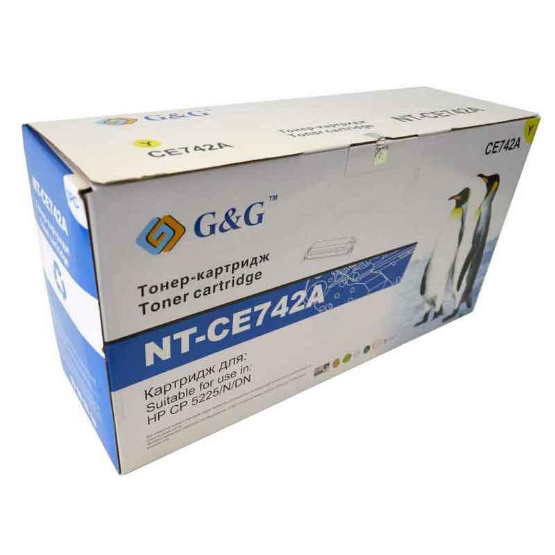 Картридж аналог HP CE742A Yellow для HP CP5225 (G&G NT-CE742A)