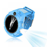 Детские умные GPS часы Smart Baby Watch Q360 с камерой и фонариком Blue