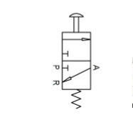 Пневмораспределитель 3/2 лин/поз.(НЗ) с кнопкой/пружинным возвратом