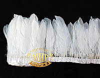 Тесьма перьевая из гусиных перьев, цвет White, высота 8 см, длинна 0.5м