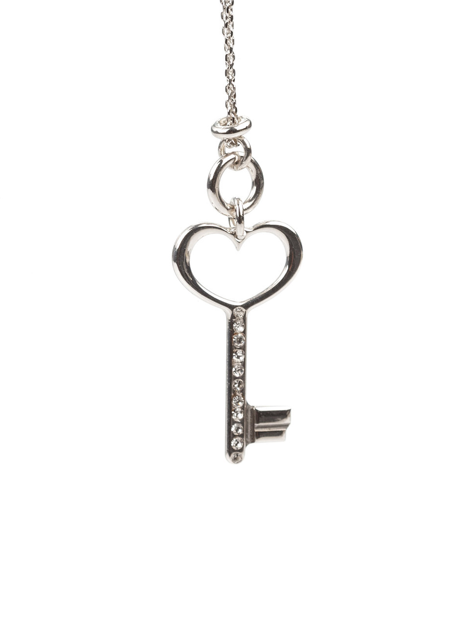 Срібне кольє з цирконієм "Ключик" 8045, фото 1