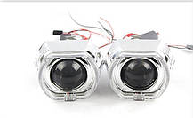Маска для ксенонових лінз 3.0": BMW F-Style G137 CREE White+Yellow зі світлодіодними Ангельськими очима CREE, фото 5