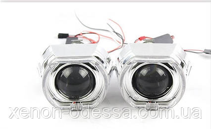 Маска для ксенонових лінз 3.0": BMW F-Style G137-CREE White зі світлодіодними Ангельськими очима LED CREE, фото 1