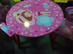 Дитячий столик зі стільчиками Fey J 002-274 «Дівчинка» круглий київ