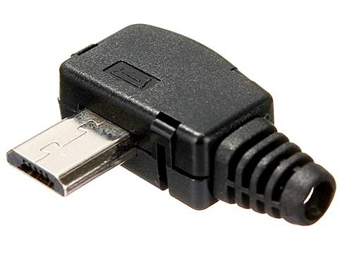 Штекер micro USB кутовий розбірний чорний