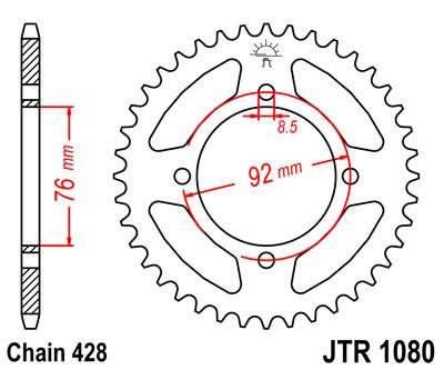 Задня зірка JT JTR1080.39